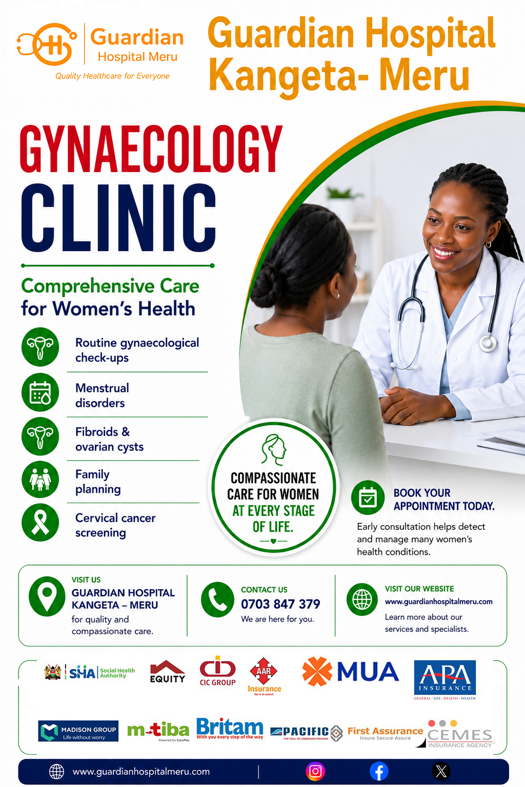 Gynaecology consultation at Guardian Hospital Kangeta – Meru